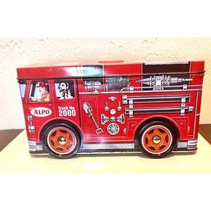 Vintage Alpo Snaps Collectible Y2K Millenium #2000 Fire Engine Tin Bank (LLF)